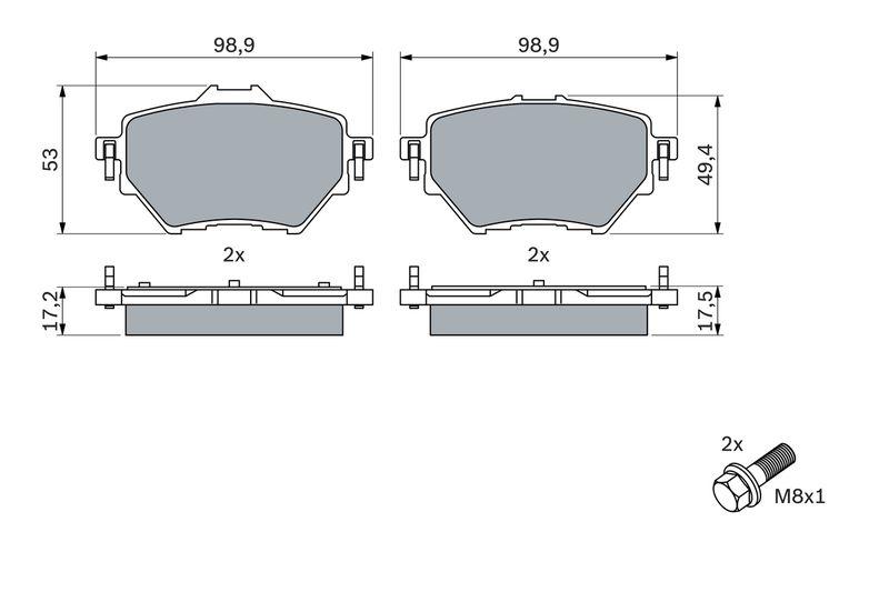 Kit de plaquettes de frein, frein à disque BOSCH 0 986 424 878