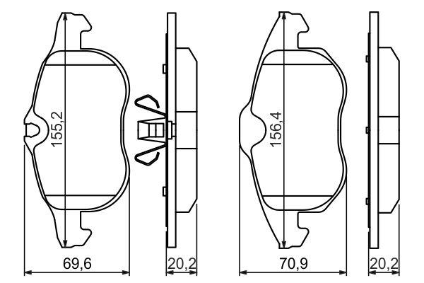 Kit de plaquettes de frein, frein à disque BOSCH 0 986 494 044