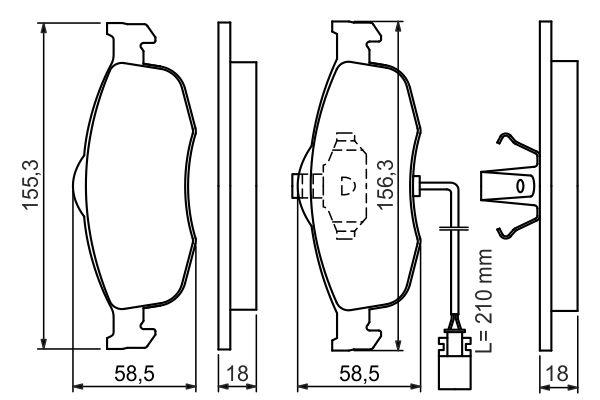 Kit de plaquettes de frein, frein à disque BOSCH 0 986 460 971