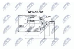 Jeu de joints, arbre de transmission NTY NPW-NS-002