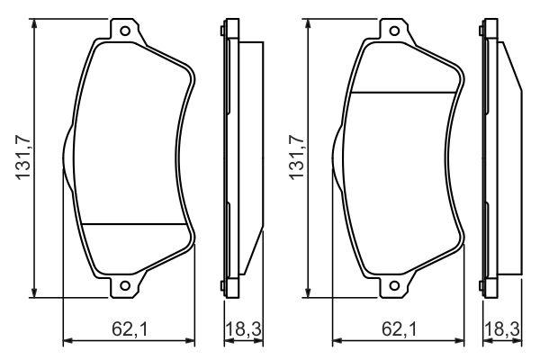 Kit de plaquettes de frein, frein à disque BOSCH 0986424721