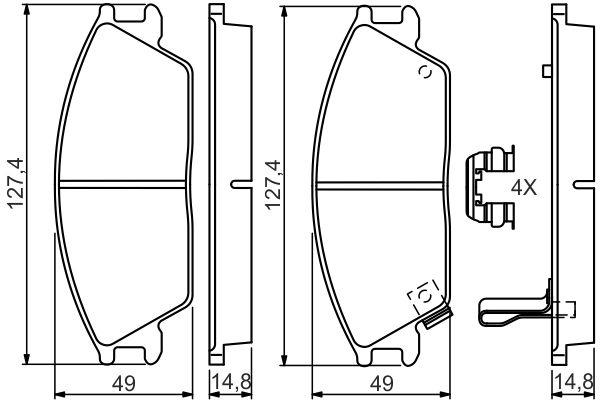 Kit de plaquettes de frein, frein à disque BOSCH 0986494620
