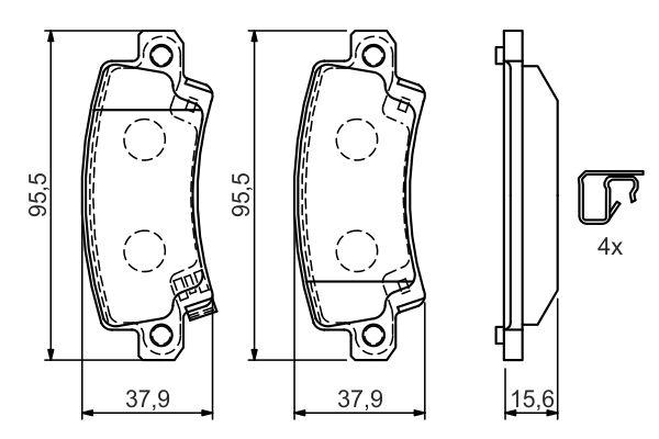 Kit de plaquettes de frein, frein à disque BOSCH 0986424790