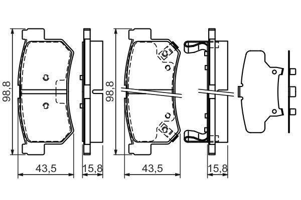 Kit de plaquettes de frein, frein à disque BOSCH 0 986 494 237