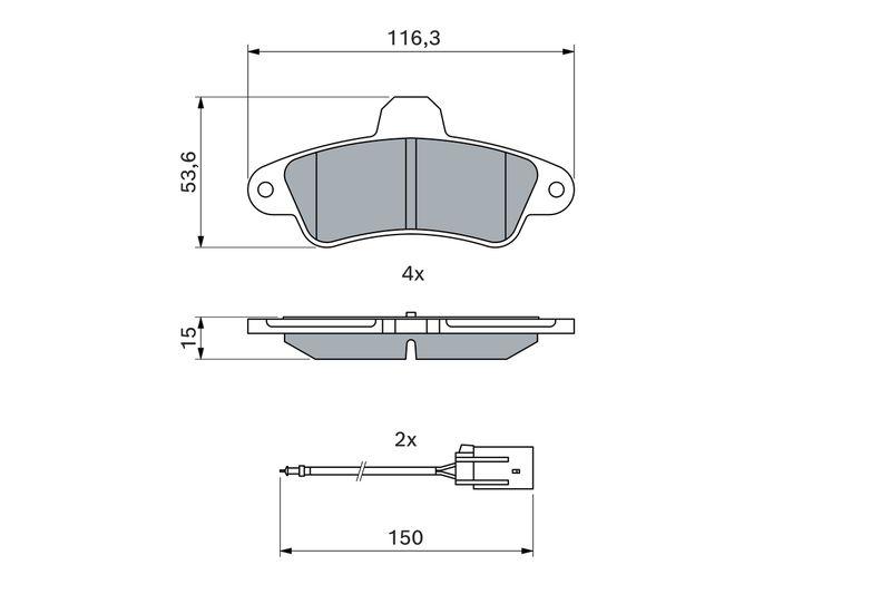 Kit de plaquettes de frein, frein à disque BOSCH 0 986 460 991