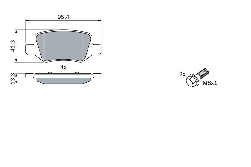 Kit de plaquettes de frein, frein à disque BOSCH 0 986 494 023