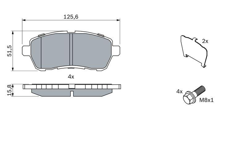 Kit de plaquettes de frein, frein à disque BOSCH 0 986 494 195