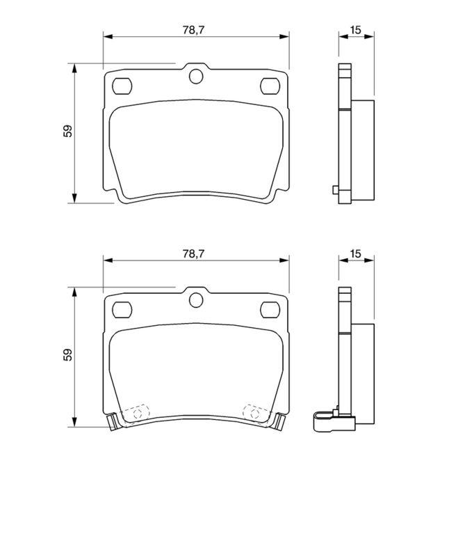 Kit de plaquettes de frein, frein à disque BOSCH 0986424711