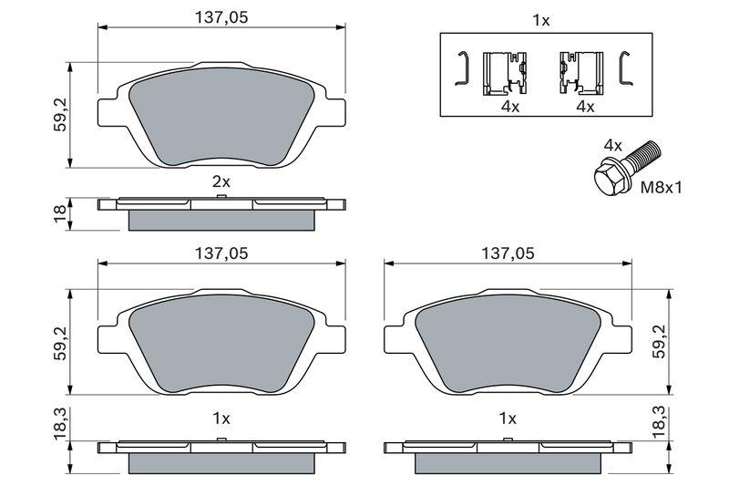 Kit de plaquettes de frein, frein à disque BOSCH 0 986 494 438