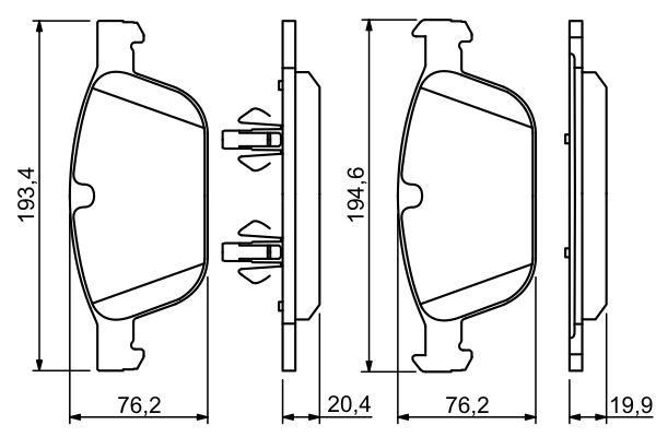 Kit de plaquettes de frein, frein à disque BOSCH 0 986 494 305