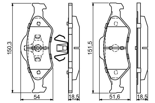 Kit de plaquettes de frein, frein à disque BOSCH 0986424645