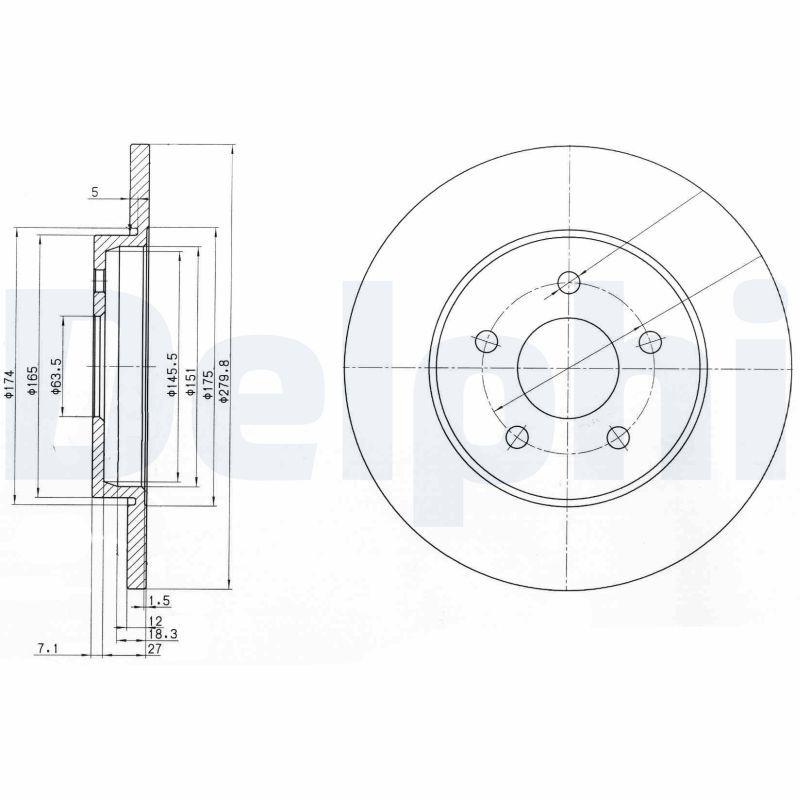 Disque de frein DELPHI BG3663C