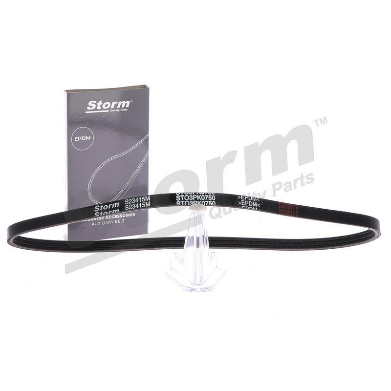 Courroie trapézoïdale à nervures STORM QUALITY PARTS STO3PK0750