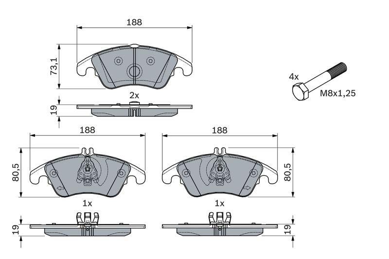 Kit de plaquettes de frein, frein à disque BOSCH 0 986 494 263