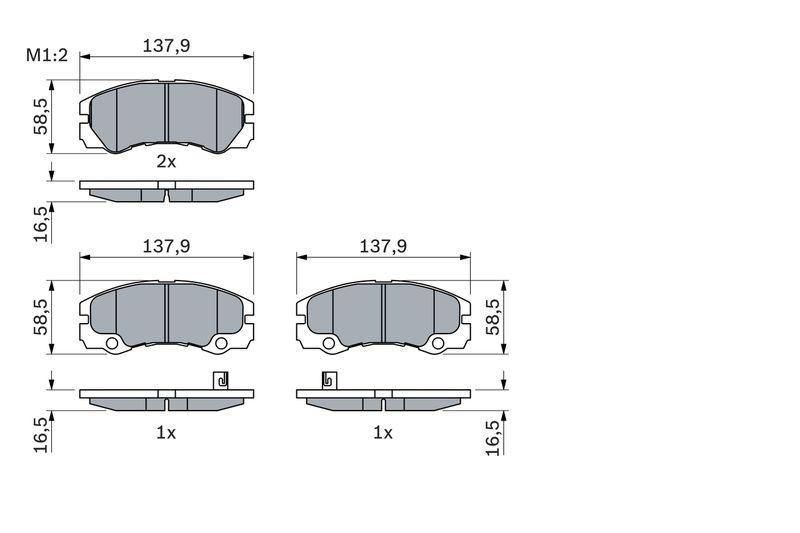 Kit de plaquettes de frein, frein à disque BOSCH 0 986 424 760