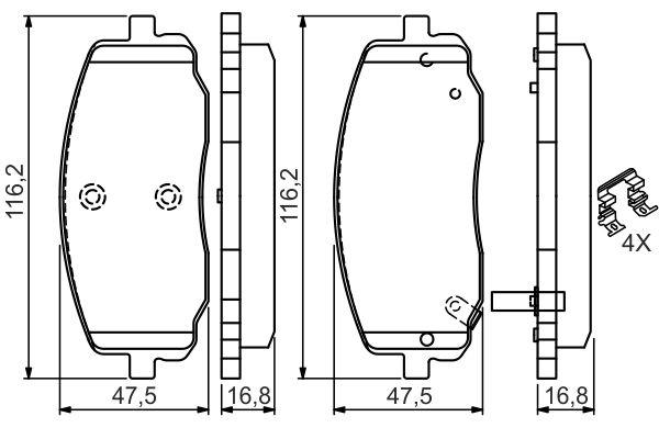 Kit de plaquettes de frein, frein à disque BOSCH 0986494594