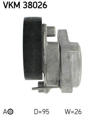 Tendeur de courroie, courroie trapézoïdale à nervures SKF VKM 38026