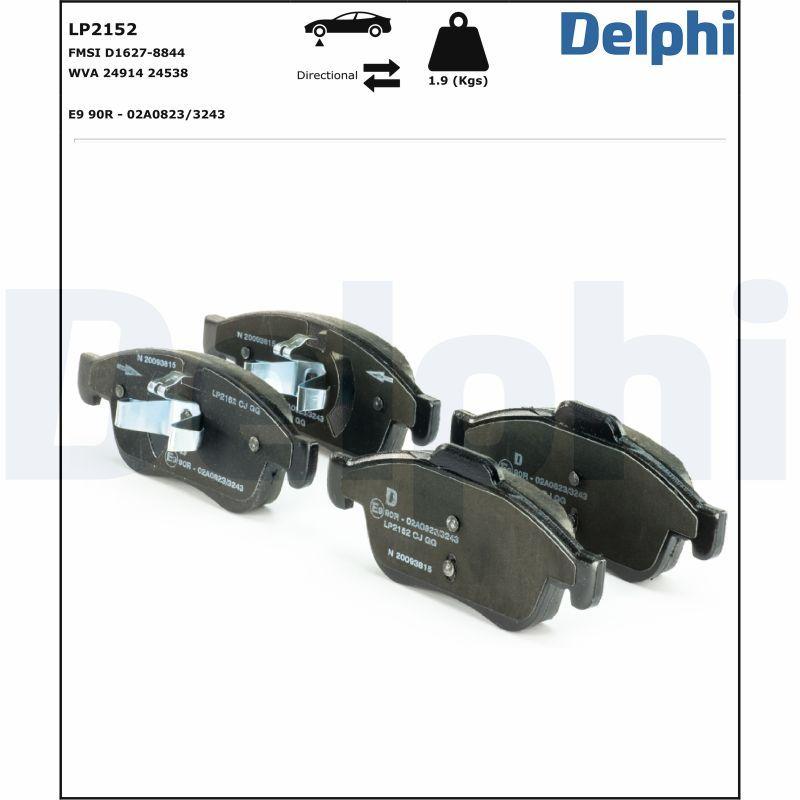 Kit de plaquettes de frein, frein à disque DELPHI LP2152