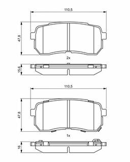 Kit de plaquettes de frein, frein à disque BOSCH 0986494828