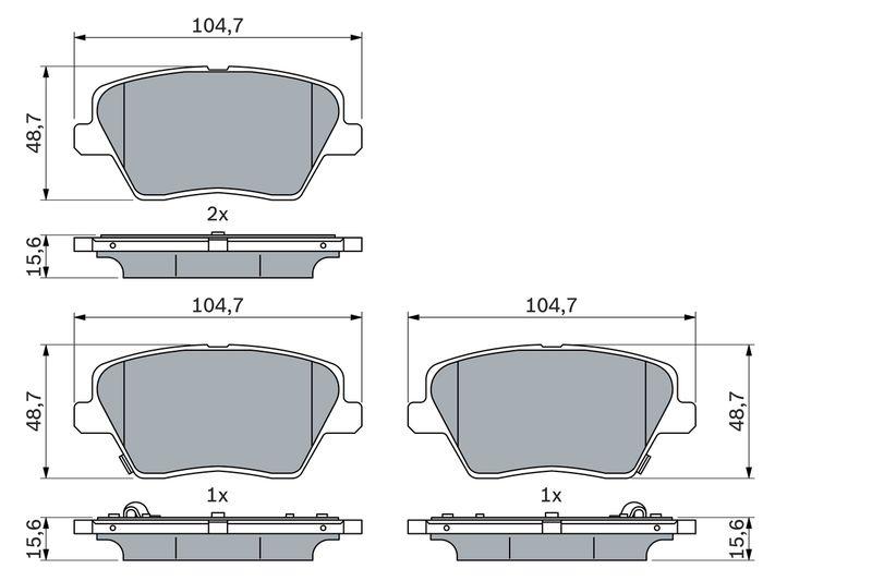 Kit de plaquettes de frein, frein à disque BOSCH 0 986 424 864