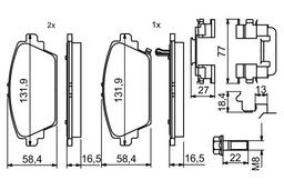 Kit de plaquettes de frein, frein à disque BOSCH 0 986 494 633