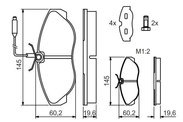 Kit de plaquettes de frein, frein à disque BOSCH 0986424030
