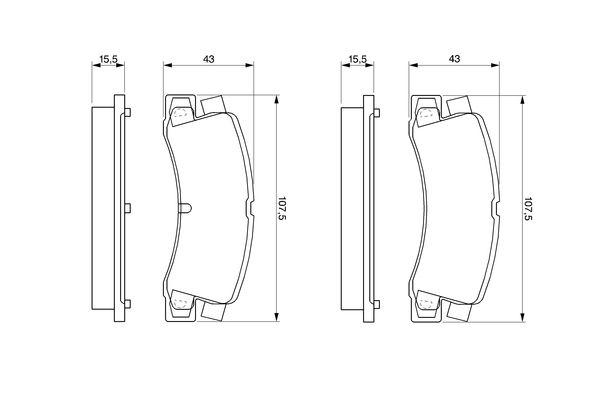 Kit de plaquettes de frein, frein à disque BOSCH 0 986 424 383