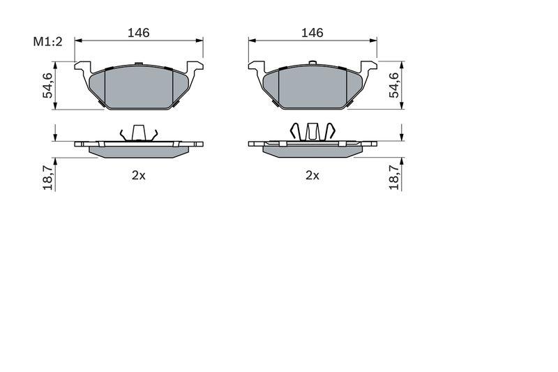 Kit de plaquettes de frein, frein à disque BOSCH 0 986 424 364