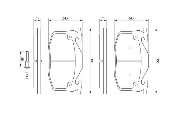 Kit de plaquettes de frein, frein à disque BOSCH 0 986 461 149