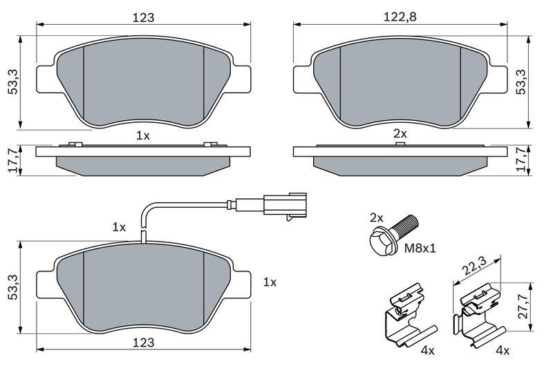 Kit de plaquettes de frein, frein à disque BOSCH 0 986 494 113