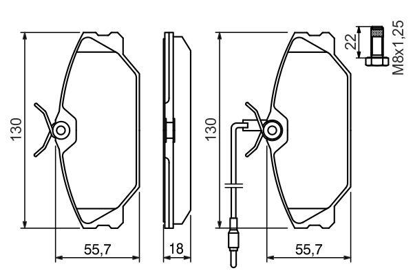 Kit de plaquettes de frein, frein à disque BOSCH 0 986 461 765