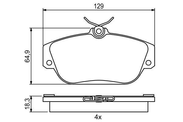 Kit de plaquettes de frein, frein à disque BOSCH 0 986 424 016