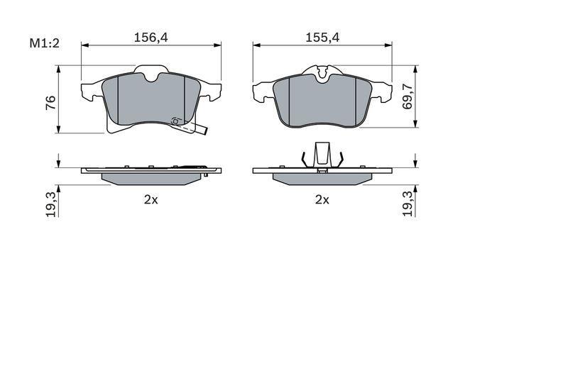 Kit de plaquettes de frein, frein à disque BOSCH 0986424707