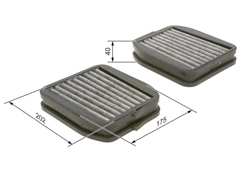 Filtre, air de l'habitacle BOSCH 1987432512