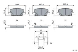 Kit de plaquettes de frein, frein à disque BOSCH 0986424896