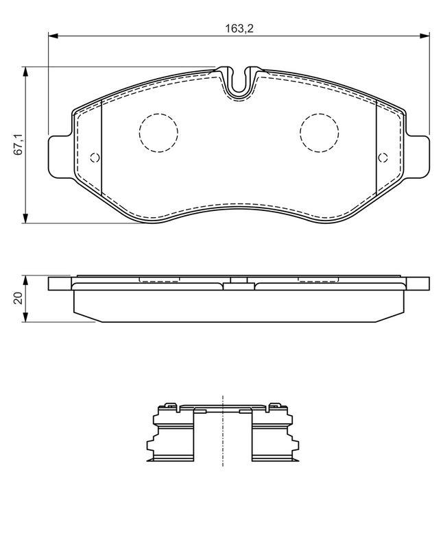 Kit de plaquettes de frein, frein à disque BOSCH 0986494582
