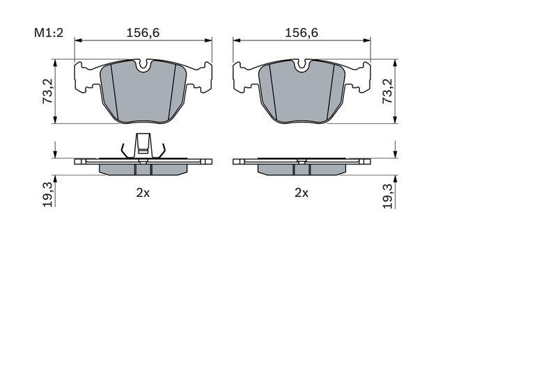 Kit de plaquettes de frein, frein à disque BOSCH 0 986 494 028