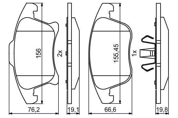 Kit de plaquettes de frein, frein à disque BOSCH 0 986 494 837