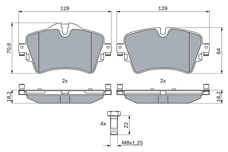 Kit de plaquettes de frein, frein à disque BOSCH 0 986 494 736