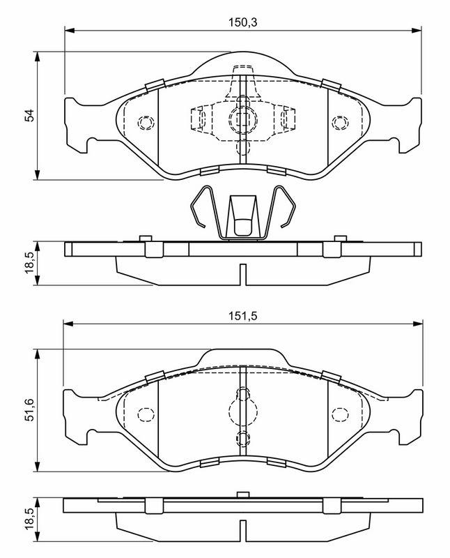 Kit de plaquettes de frein, frein à disque BOSCH 0986424645