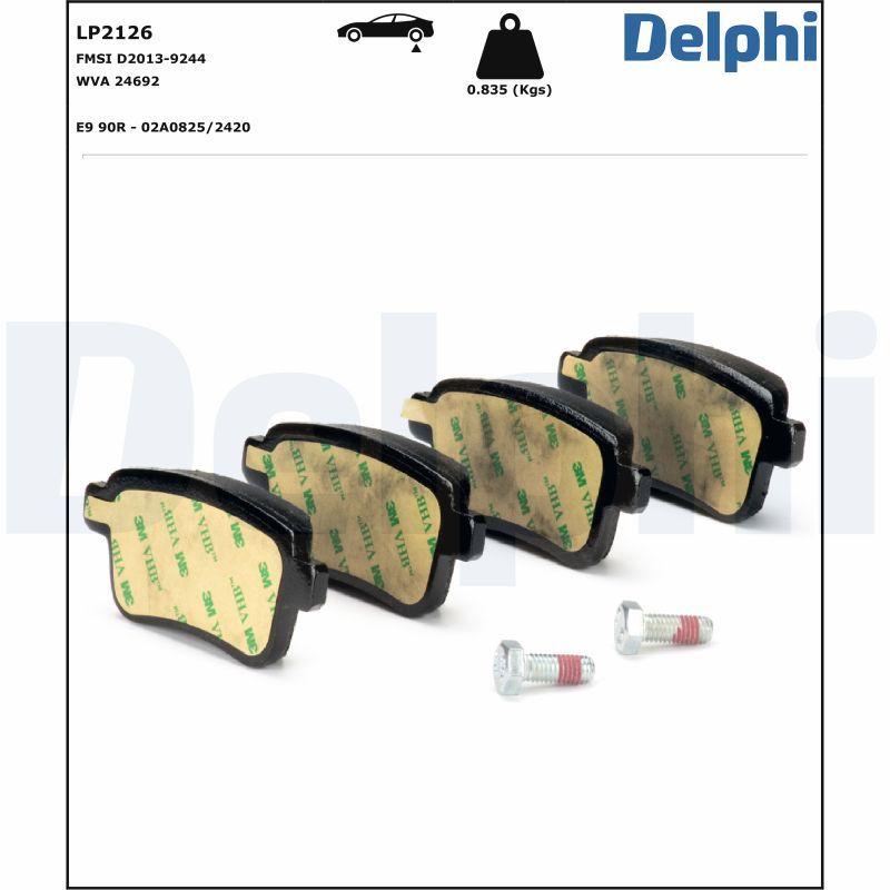 Kit de plaquettes de frein, frein à disque DELPHI LP2126