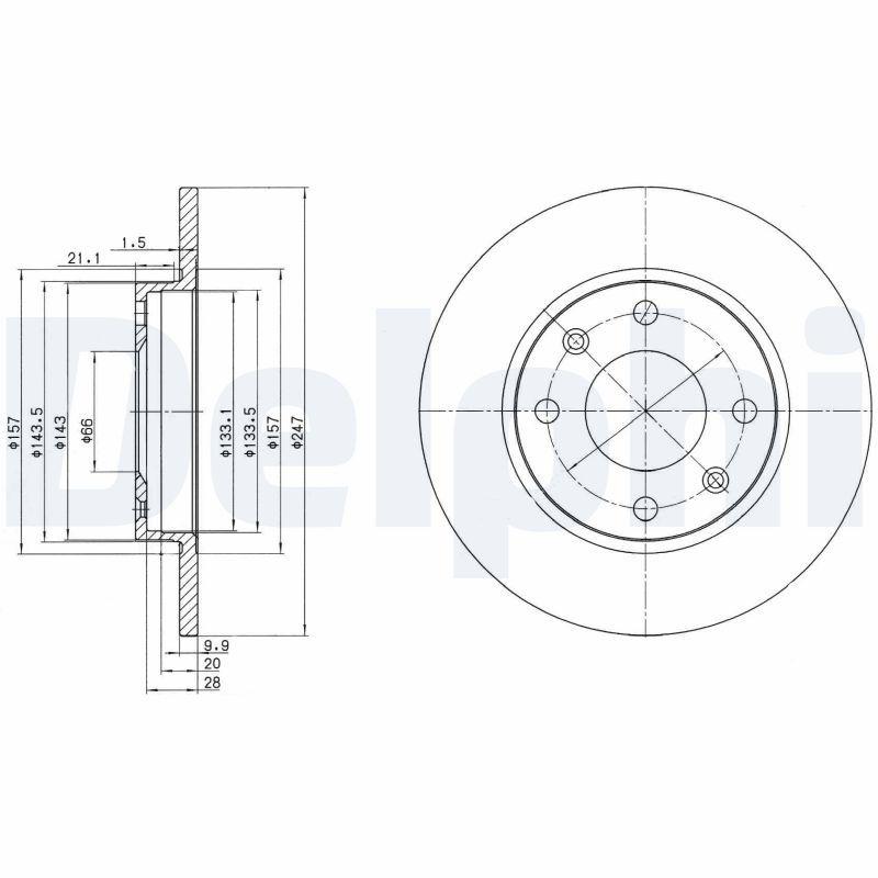 Disque de frein DELPHI BG2213