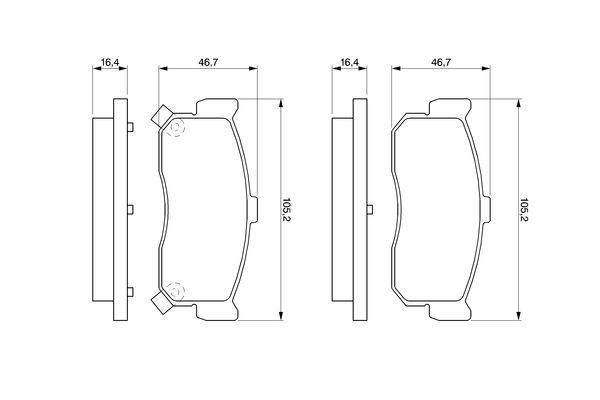 Kit de plaquettes de frein, frein à disque BOSCH 0 986 461 144