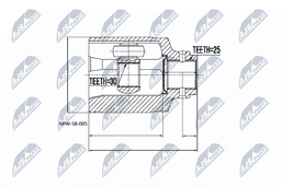 Jeu de joints, arbre de transmission NTY NPW-SB-005