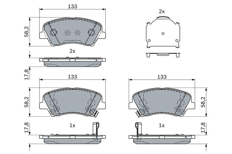 Kit de plaquettes de frein, frein à disque BOSCH 0986424952