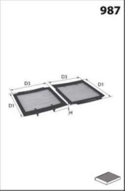 Filtre, air de l'habitacle MECAFILTER JLR7150