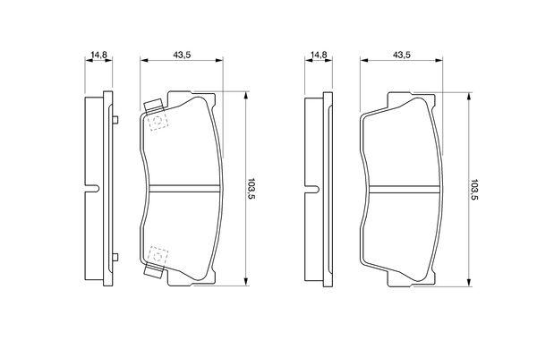 Kit de plaquettes de frein, frein à disque BOSCH 0 986 461 750