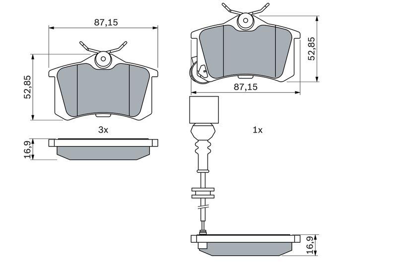 Kit de plaquettes de frein, frein à disque BOSCH 0 986 424 813