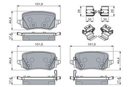 Kit de plaquettes de frein, frein à disque BOSCH 0986460161