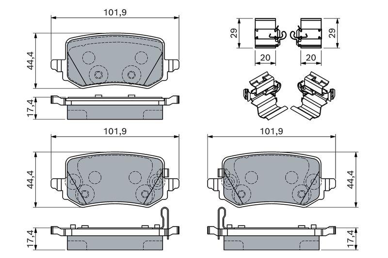 Kit de plaquettes de frein, frein à disque BOSCH 0986460161